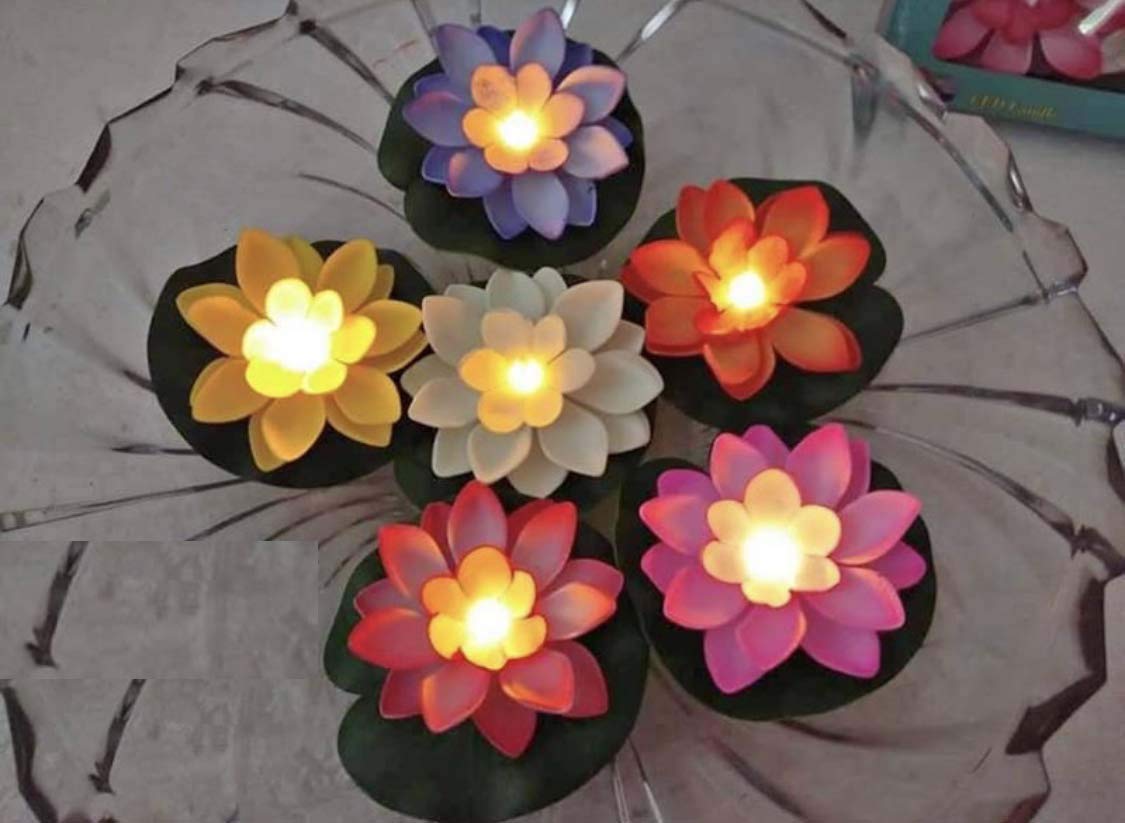 Floating Lotus Flower Shape Light Candles Diya