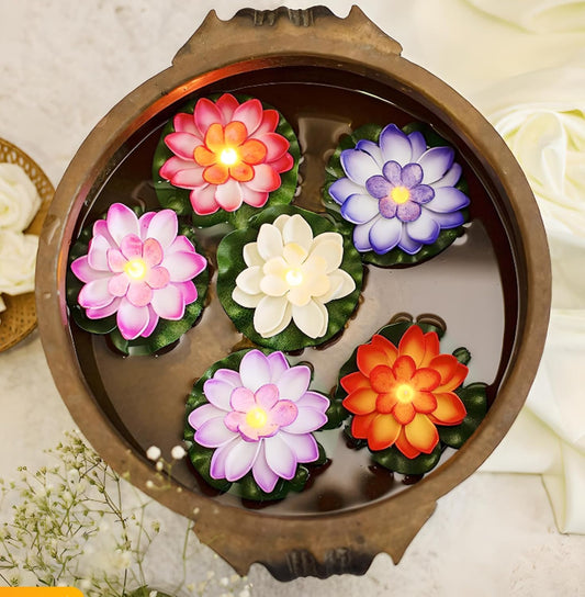 Floating Lotus Flower Shape Light Candles Diya