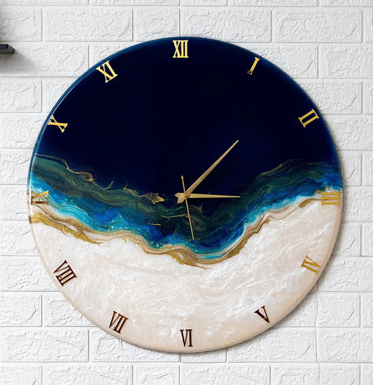 Royal Blue Resin Wall Clock (Size 12 inch)